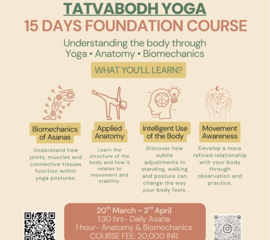 Tatvabodh Yoga – 15 Days Foundation Course (Rishikesh) 20 Mar – 3 April Tatvabodh Yoga – 15 Days Foundation Course (Rishikesh) 20 Mar – 3 April